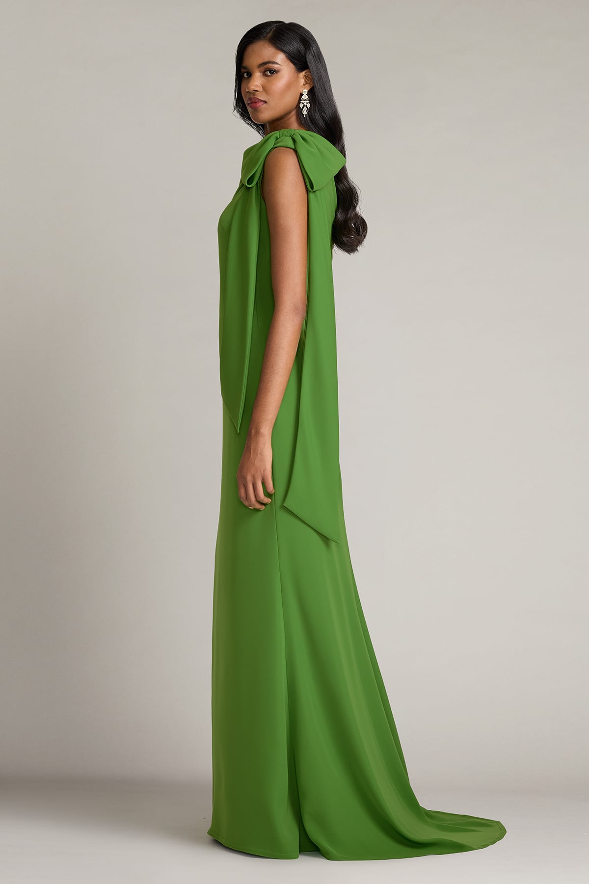 Tadashi Shoji - ALG18371L - One-Shoulder Draped Gown with Bow