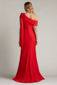 Tadashi Shoji - ALG18371L - One-Shoulder Draped Gown with Bow