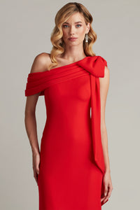 Tadashi Shoji - ALG18371L - One-Shoulder Draped Gown with Bow