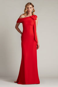 Tadashi Shoji - ALG18371L - One-Shoulder Draped Gown with Bow