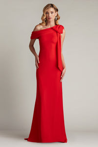 Tadashi Shoji - ALG18371L - One-Shoulder Draped Gown with Bow