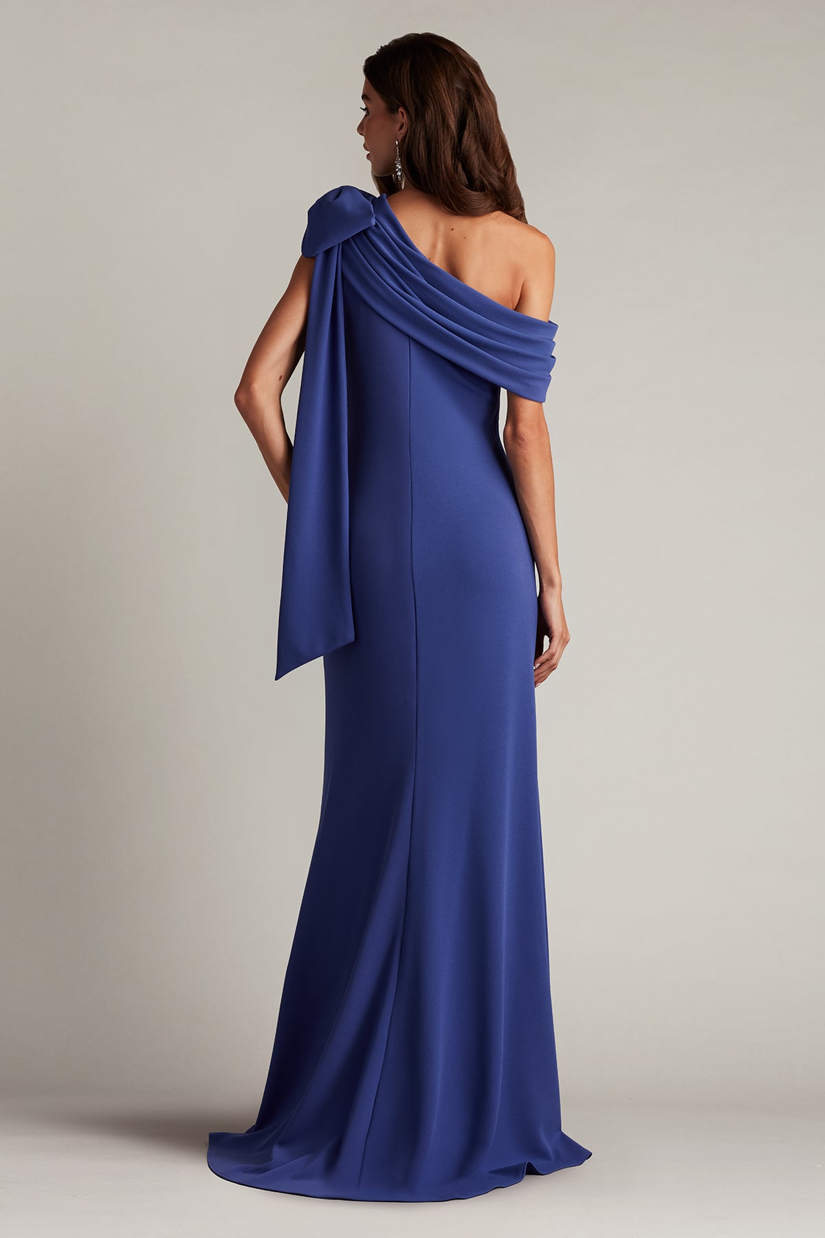 Tadashi Shoji - ALG18371L - One-Shoulder Draped Gown with Bow