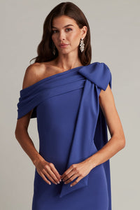 Tadashi Shoji - ALG18371L - One-Shoulder Draped Gown with Bow