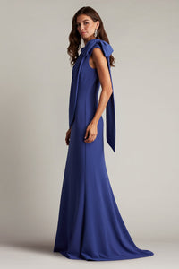 Tadashi Shoji - ALG18371L - One-Shoulder Draped Gown with Bow