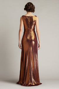 Tadashi Shoji Metallic Gown