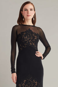 Tadashi Shoji - CIN25515M - Long Sleeve Embroidered Cocktail Dress