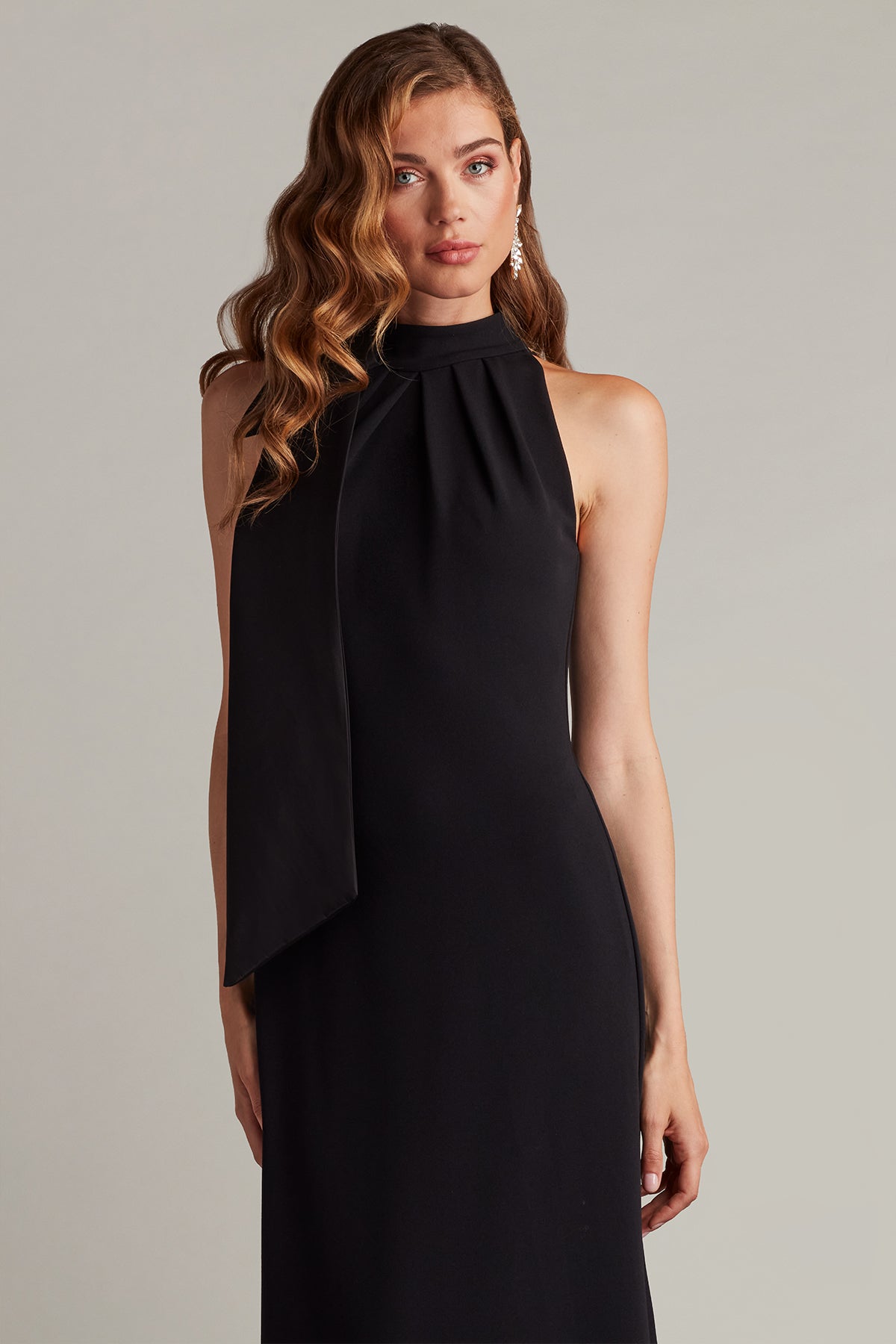 Tadashi Shoji - CY23521L - Halter Neck Drape Detail Evening Gown