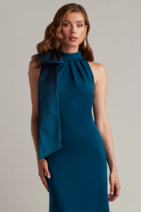 Tadashi Shoji - CY23521L - Halter Neck Drape Detail Evening Gown