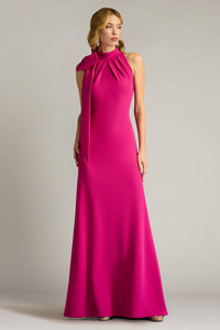 Tadashi Shoji - CY23521L - Halter Neck Drape Detail Evening Gown