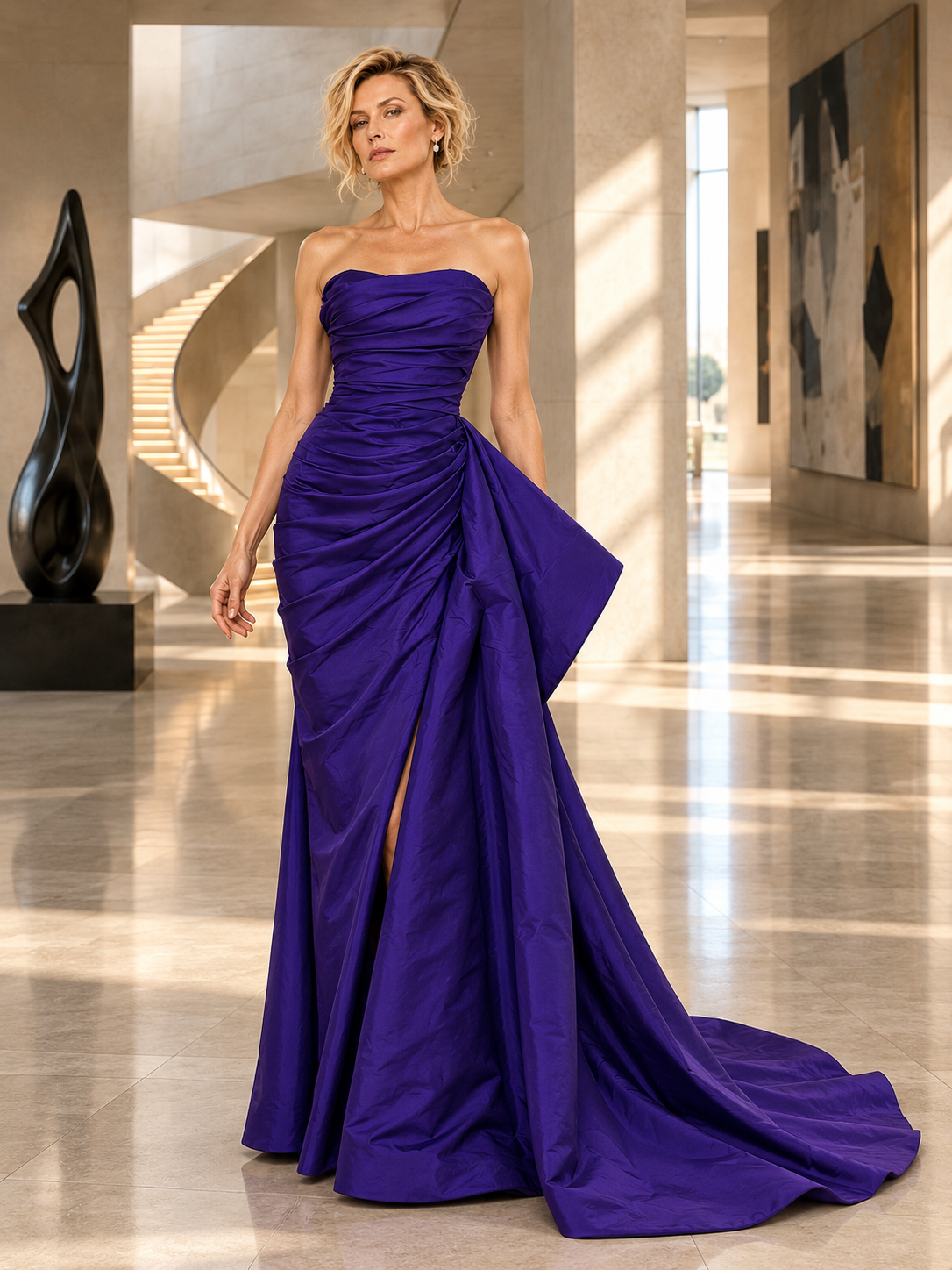Tarik Ediz - 50868 - Strapless Draped Gown