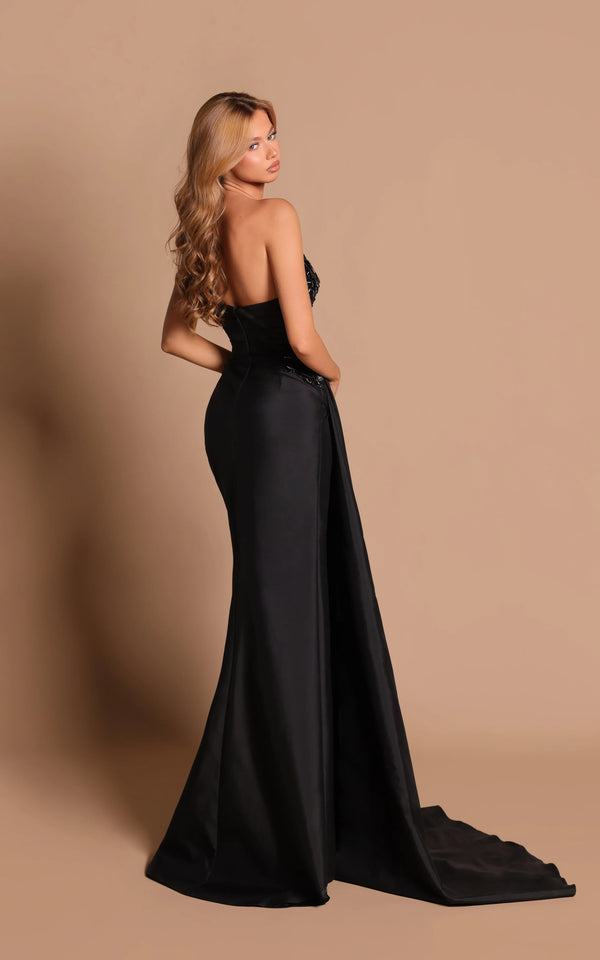 Tarik Ediz - 99096 - One-Shoulder Draped Gown with High Slit