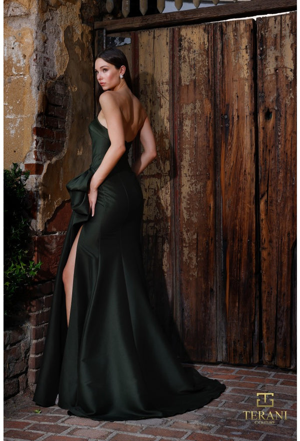 TERANI - 2111P4019 - Off-Shoulder Neckline Draped Bow Gown