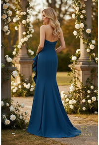TERANI - 2111P4019 - Off-Shoulder Neckline Draped Bow Gown