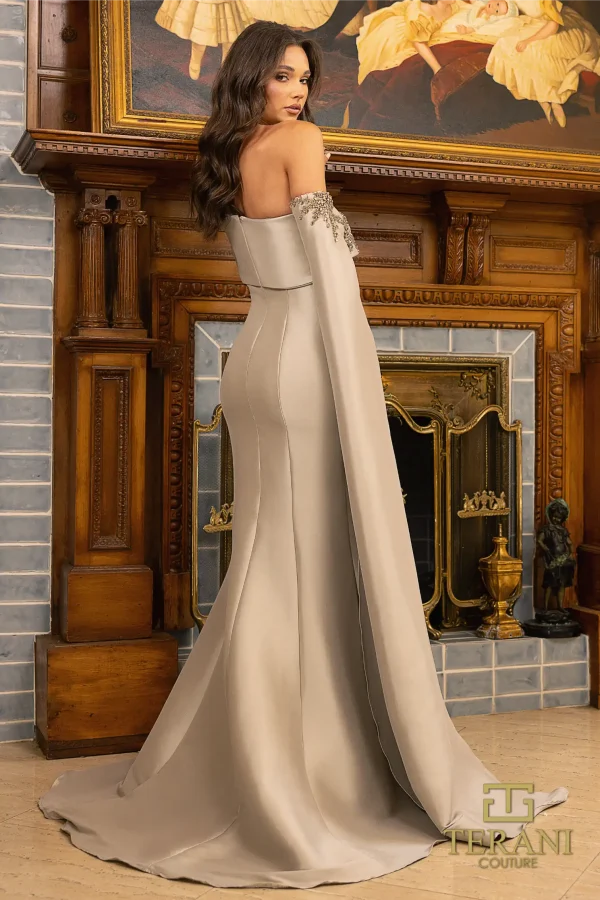 terani one shoulder dress Terani One Shoulder Embellished Tulle Evening Dress 261GL6024