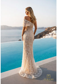 Terani Couture - 261GL6756 - One-Shoulder Gown with Illusion Bodice