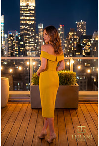Terani Couture - 262C7004 - Off-Shoulder Draped Cocktail Dress