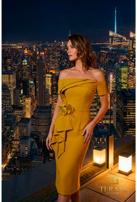 Terani Couture - 262C7004 - Off-Shoulder Draped Cocktail Dress