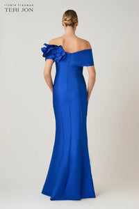 Teri Jon - 259075 - Off-Shoulder Floral Accent Evening Gown