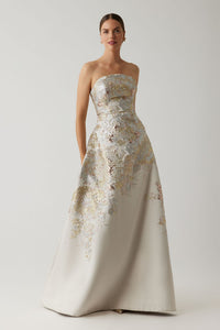 Teri Jon - 267009 - Strapless Floral Gown with Matching Bolero