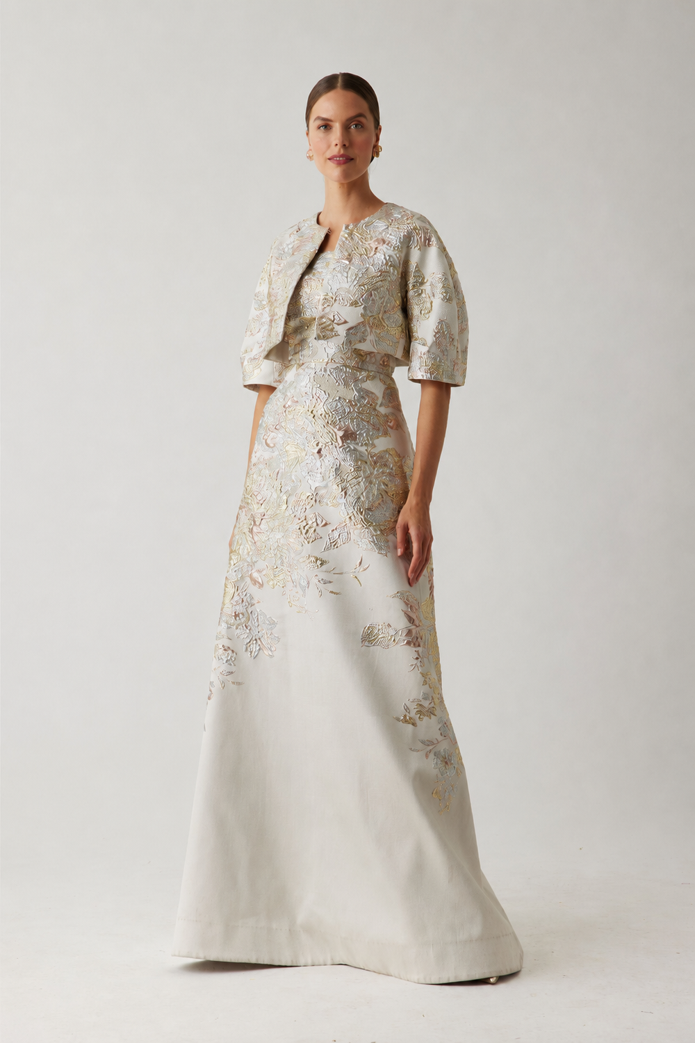teri jon lace dress Teri Jon Embroidered Lace Illusion Gown  MOTHER OF