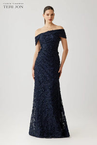 Teri Jon - 267015 - 3D Lace Off-the-Shoulder Gown