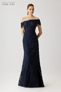 Teri Jon - 267015 - 3D Lace Off-the-Shoulder Gown