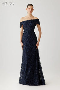 Teri Jon - 267015 - 3D Lace Off-the-Shoulder Gown
