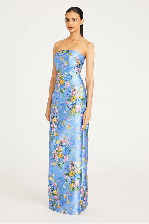 Stunning floral Mikado gown by Theia (style number 8819842) at Madeline's - Toronto, Canada and Boca Raton, Florida