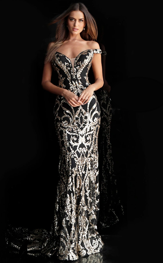 Jovani - 63349 - Sequin Embellished Fitted Dress