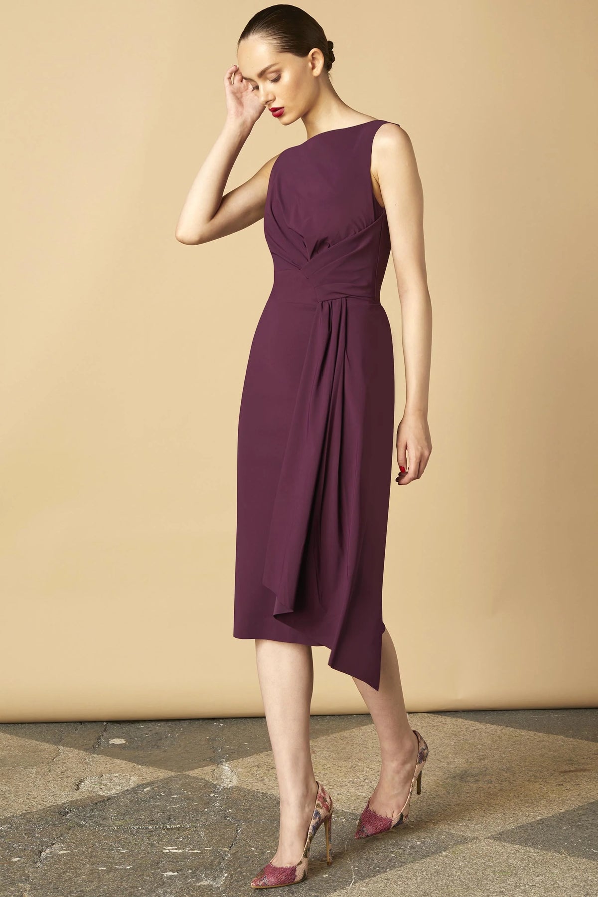chiara boni purple dress Chiara Boni Rich Purple Long Sleeve Dress