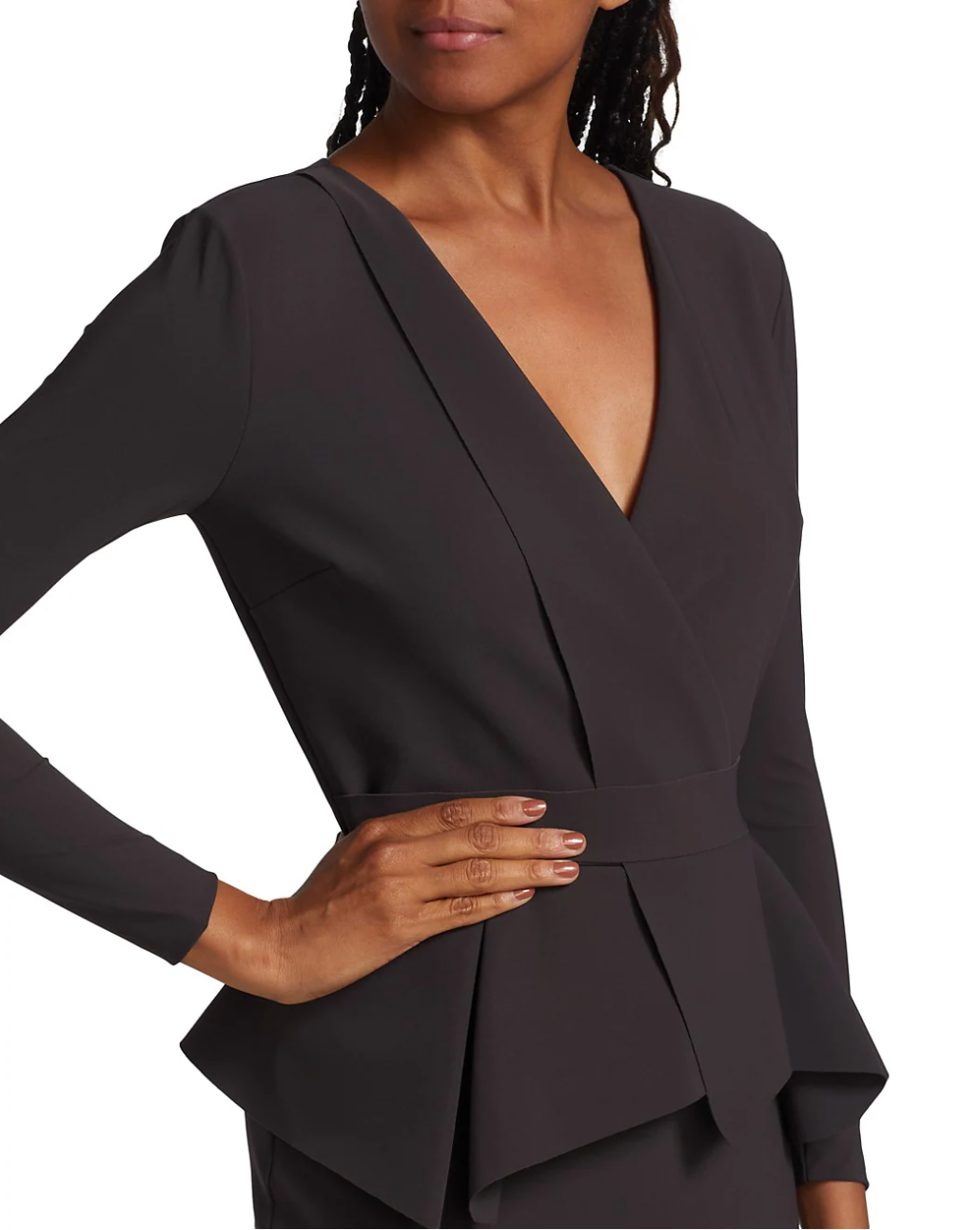 chiara boni peplum dress Chiara Boni La Petite Robe Lila Tube Peplum Dress in Black, Size 40