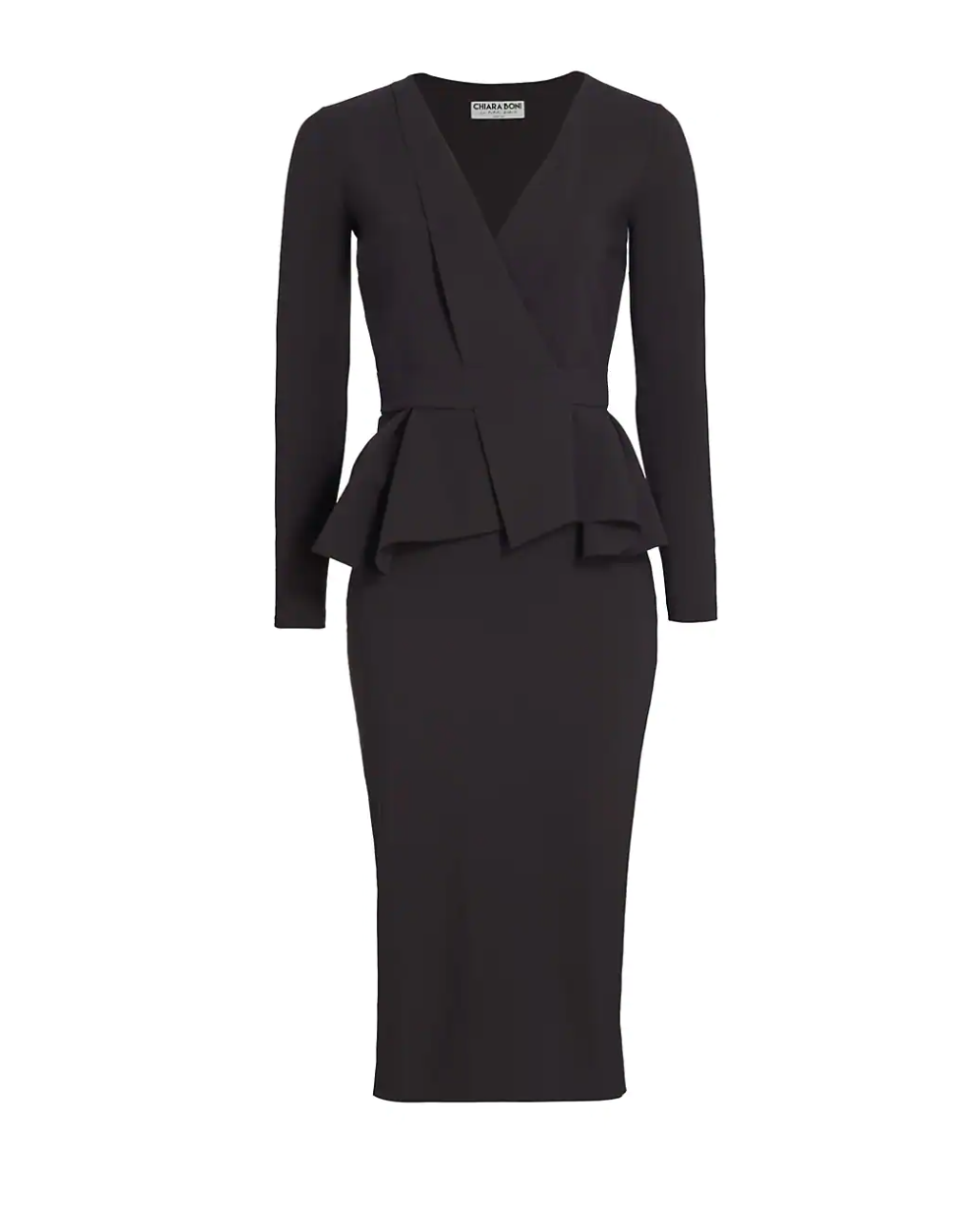 chiara boni peplum dress Thadira Belted Peplum Column Gown in Garnet