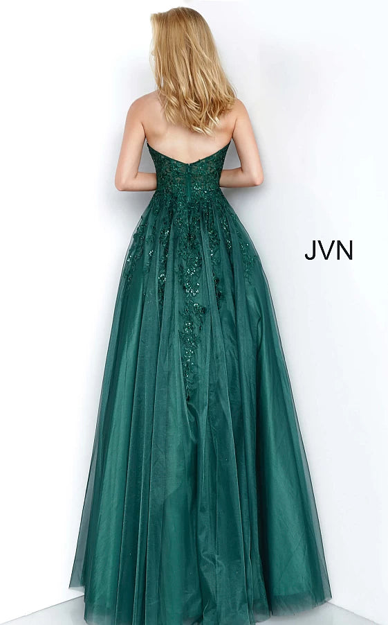 Madeline's | JVN00915 Embroidered Ballgown in Toronto & Boca Raton | Strapless Sweetheart Neckline | Full Floor-Length Skirt