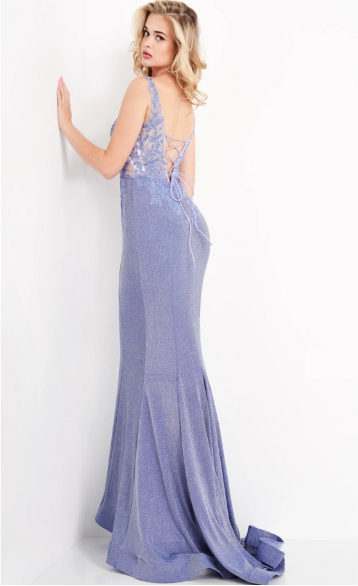 Stunning JVN06505 Sheer Embroidered Gown | Madeline's Boutique in Toronto and Boca Raton