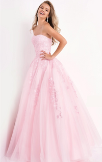Radiant Elegance: JVN1831 Tulle Prom Ballgown in Toronto, Boca Raton | Madeline's Boutique.  Color of The dress in the picture is light pink.