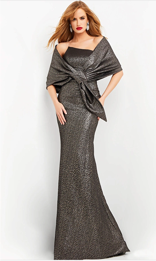 Jovani 06867 - Strapless Evening Dress with Wrap