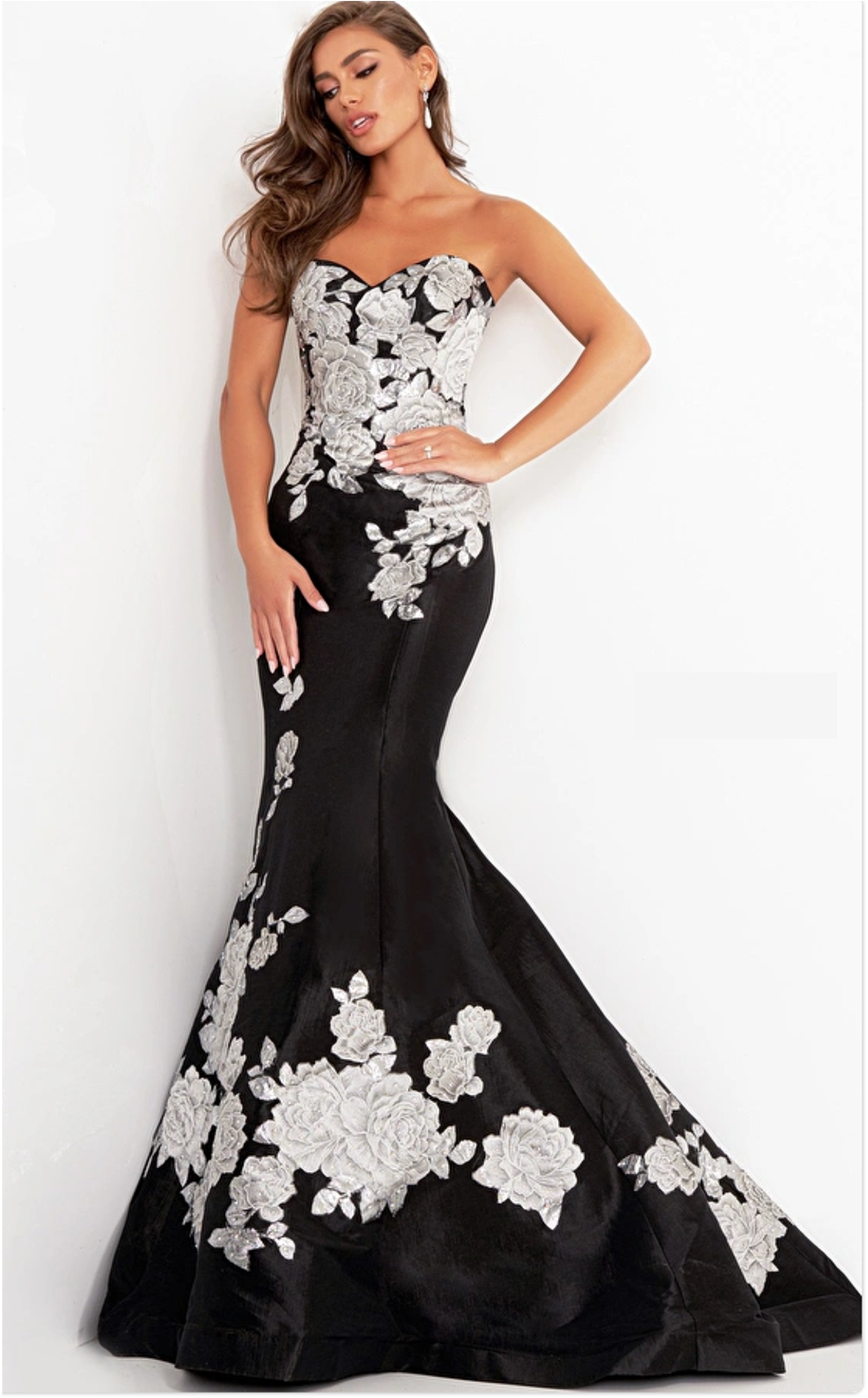 Jovani 22811 Prom Dress V Neckline iridescent sequins long evening gow –  Glass Slipper Formals