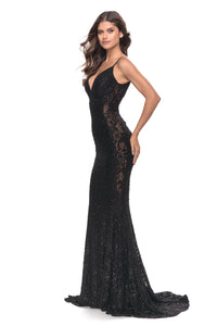 La Femme - 31257 - Beaded Lace Mermaid Gown
