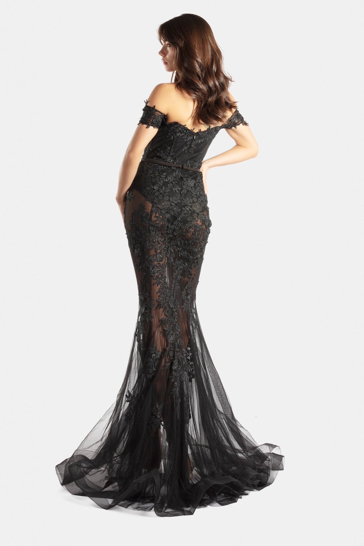 Terani - 2012P1471 - Sheer Mermaid Prom Gown Appliqued With Sultry Lace