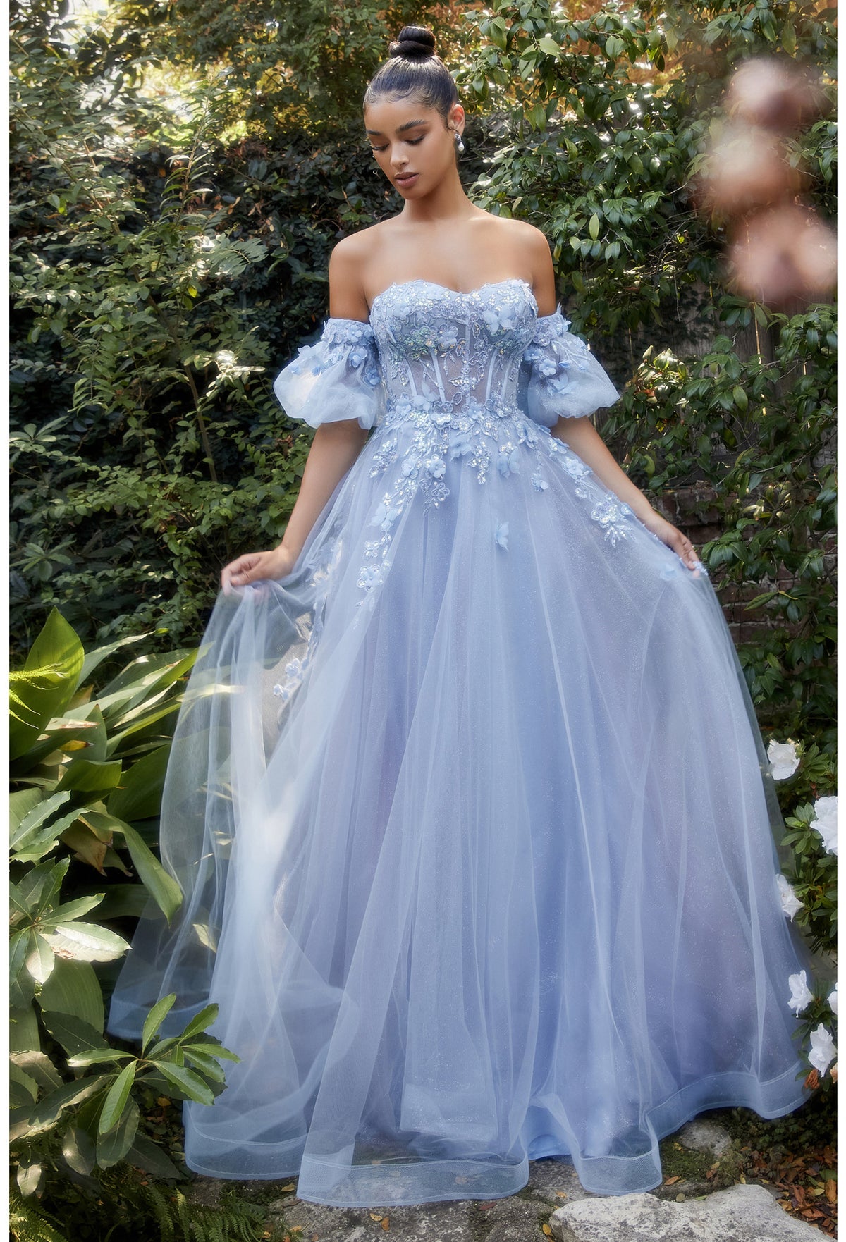 Andrea & Leo - A1108 - Strapless Floral Ball Gown