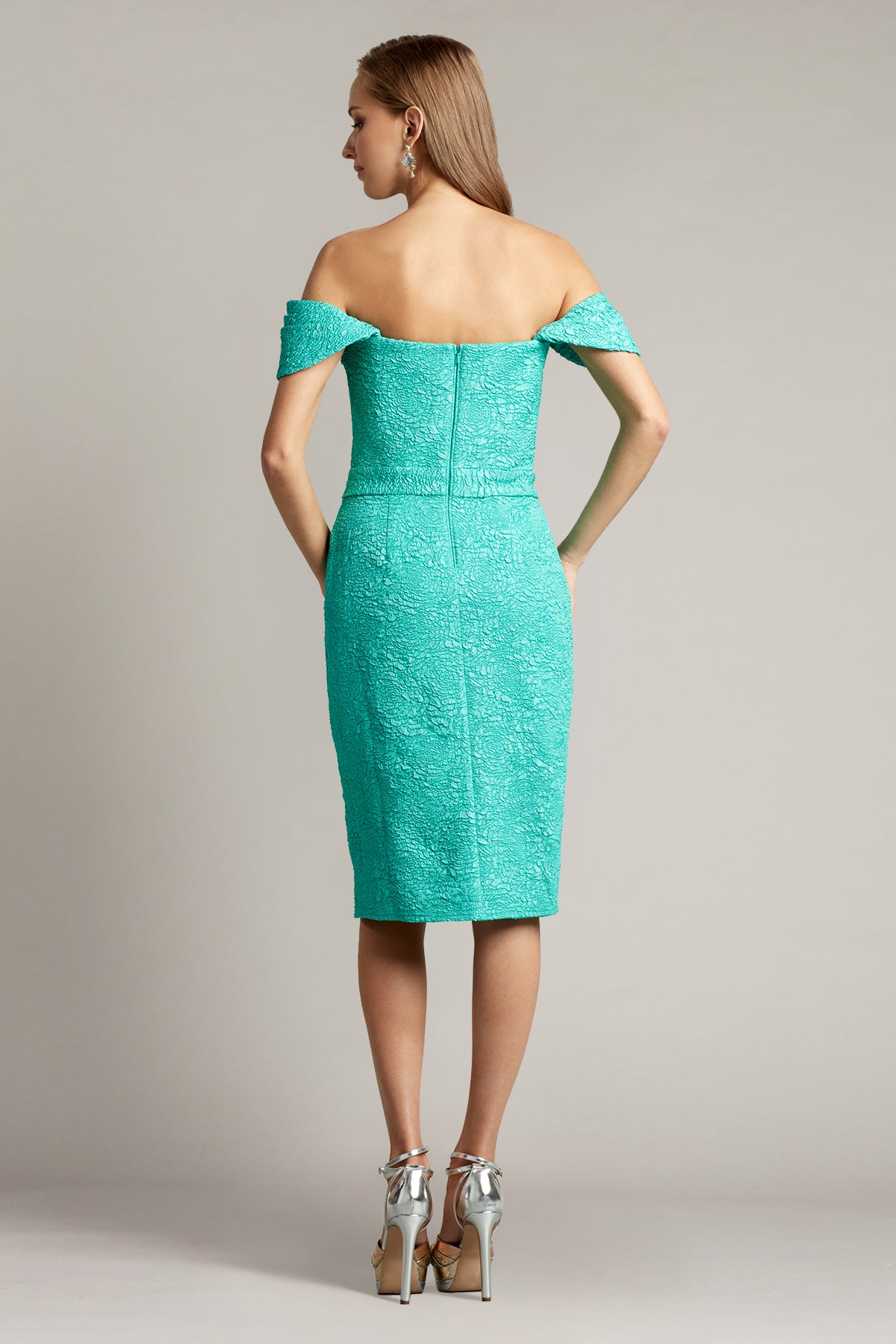 Tadashi Shoji Off-Shoulder Jacquard Faux-Wrap Dress, Jasmine Green, Women's, 16, Cocktail & Party Wedding Guest Dresses Off-The-Shoulder Dresses Tadashi Shoji Off-Shoulder Jacquard Faux-Wrap Dress, Jasmine Green, Women's, 16, Cocktail & Party Wedding Guest Dresses Off-The-Shoulder Dresses